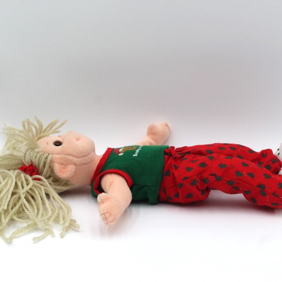 Ty Beanie Bopper Jolly Janie Wearing Polar Bear Slippers & Pigtails 13.5"  NWT - Picture 6 of 11